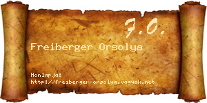 Freiberger Orsolya névjegykártya